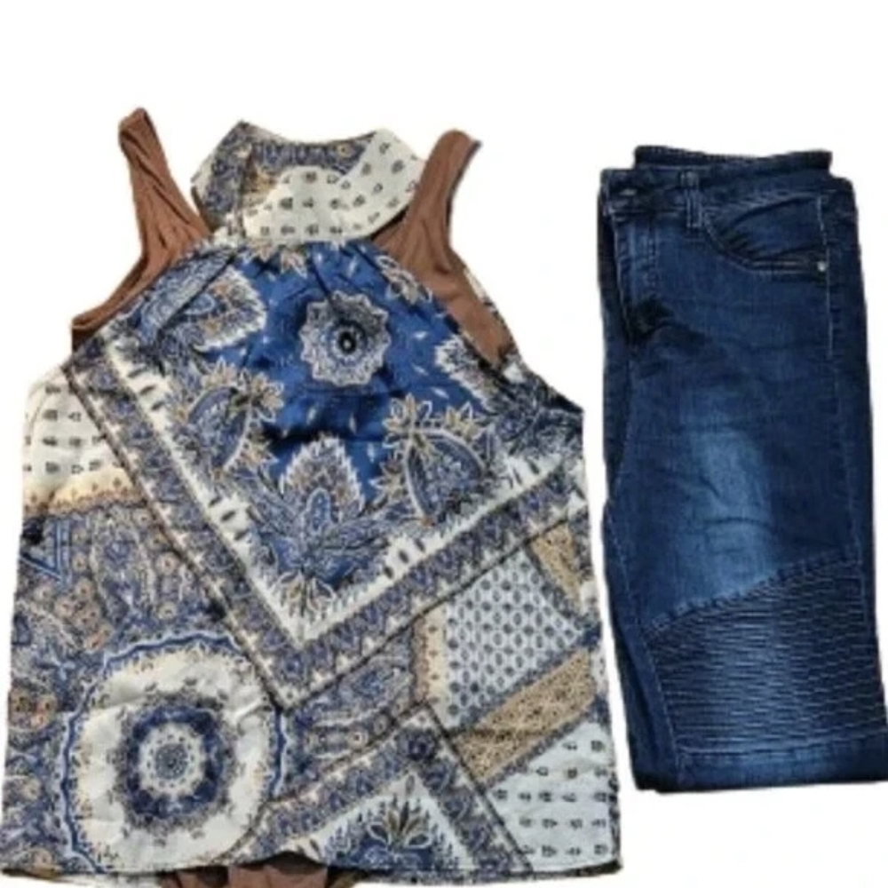 Tap, Jazz Dance Costume, Medium Adult, Brown, Blue